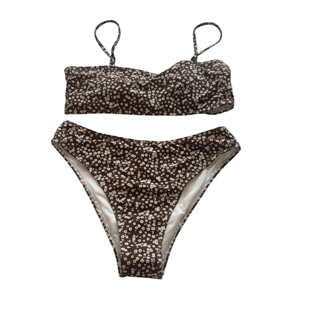 SHEIN Brown Floral Bikini Set